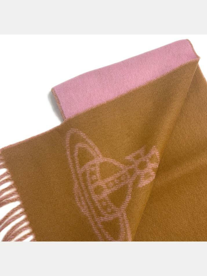 [비비안웨스트우드] 25FW ORB 싱글 투톤 머플러 핑크 81030006 W00ZH G402