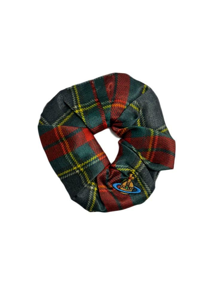 [비비안웨스트우드] 26SS 타탄 프린티드 스크런치 스몰 81020021 W01BF M411