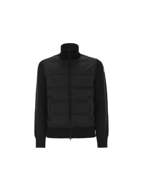 [몽클레어] 25FW 로고 패치 니트 믹스 패딩자켓 블랙 9B000 40 M1131 999