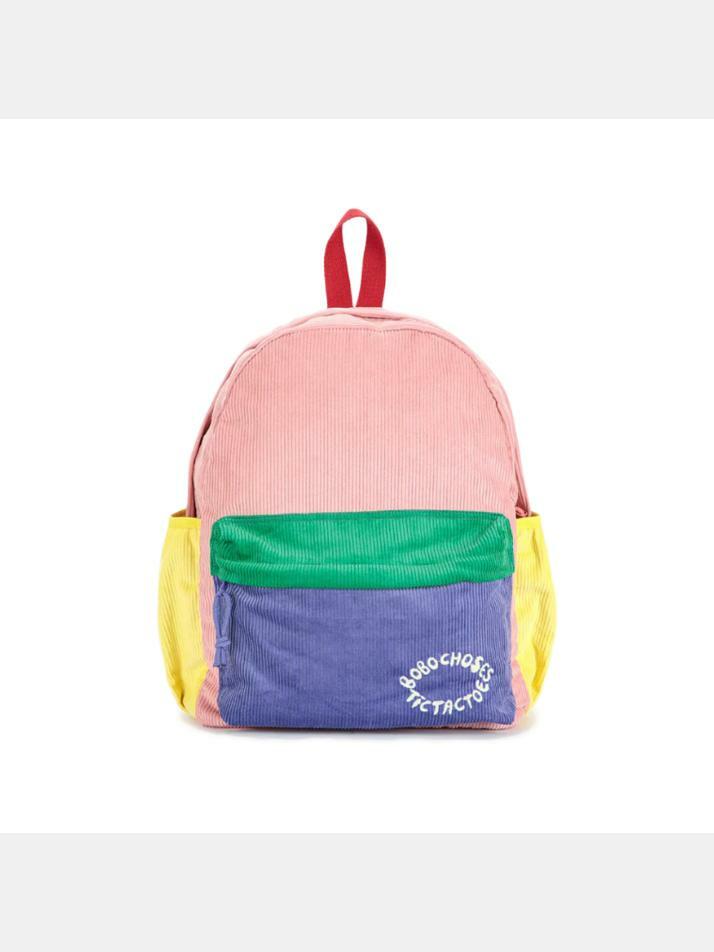 [보보쇼즈] 키즈 틱탁토 컬러브럭 코듀로이 스쿨 백팩 멀티컬러 B225AI055 991