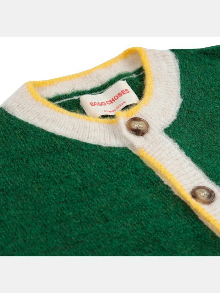 [보보쇼즈] 키즈 칼레이도스코프 자카드 가디건 파인 그린 B225AC114 311