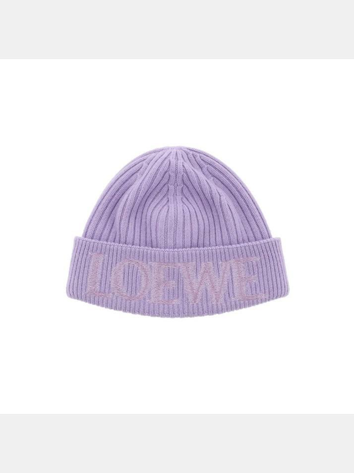 [로에베] 26SS 로고 자수 울 비니 라일락 F540257X23 6140