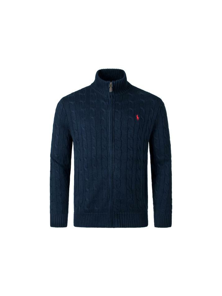 [랄프로렌] 25FW 포니 자수 로고 집업 가디건 블루 710899975 001