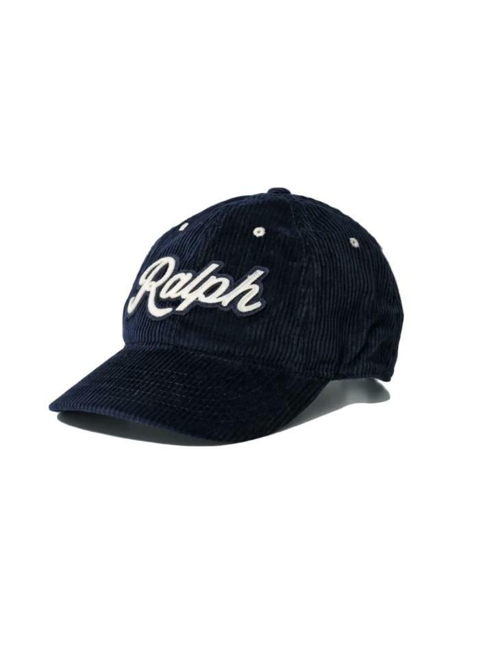 [랄프로렌] 26SS 로고 패치 코듀로이 캡모자 블루 211A90415 001