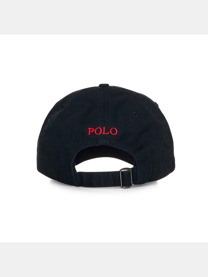 [랄프로렌] 26SS 포니 로고 자수 캡모자 블랙 211912843 019