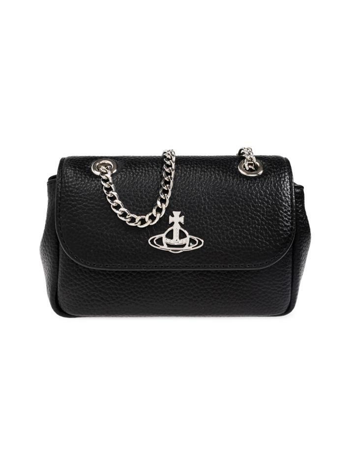 [비비안웨스트우드] 26SS ORB 은장 로고 스몰 펄스 체인 숄더백 블랙 5C01000CW S000D N403