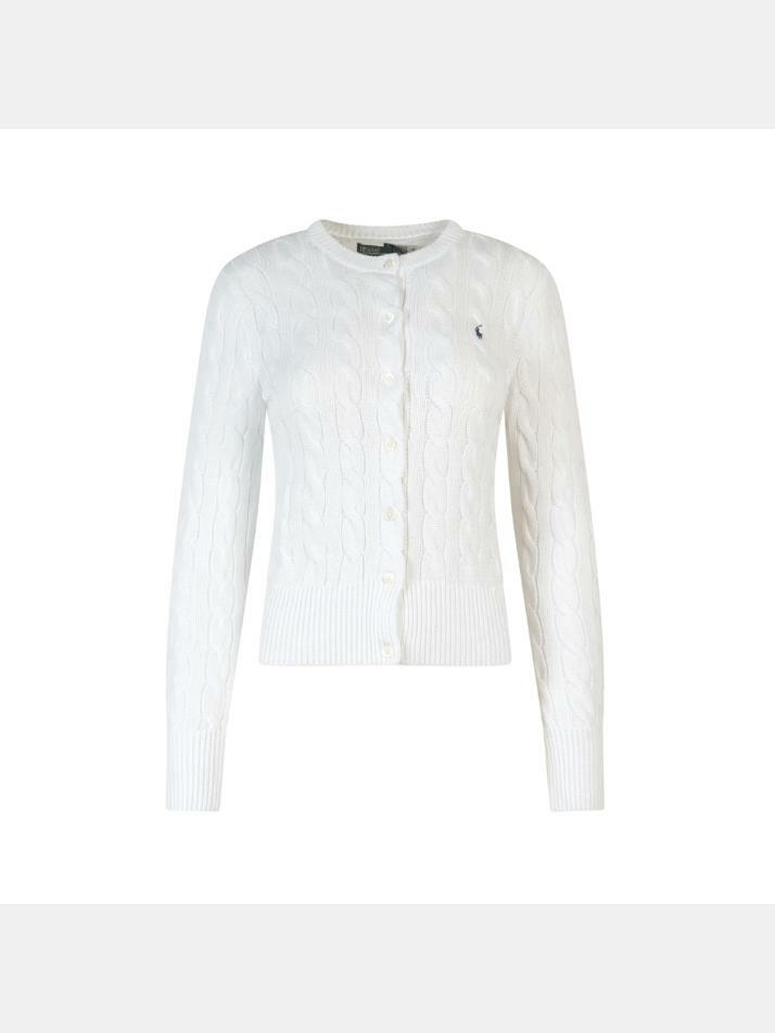 [랄프로렌] 26SS 포니 자수 클래식 가디건 화이트 211971868 007