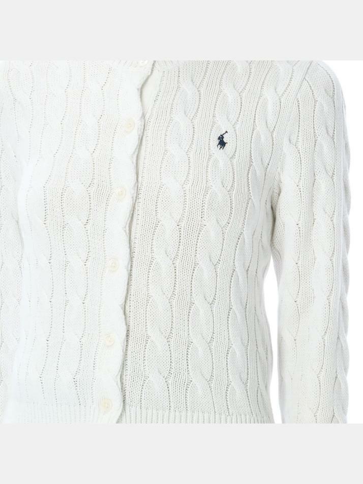 [랄프로렌] 26SS 포니 자수 클래식 가디건 화이트 211971868 007