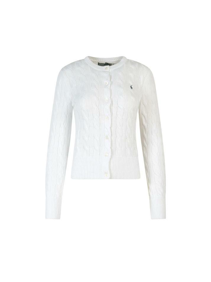[랄프로렌] 26SS 포니 자수 클래식 가디건 화이트 211971868 007