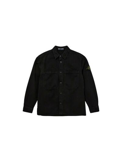 [스톤 아일랜드] 25FW 와펜 패치 셔츠 자켓 블랙 K2S15 1200025 S0184 V0129