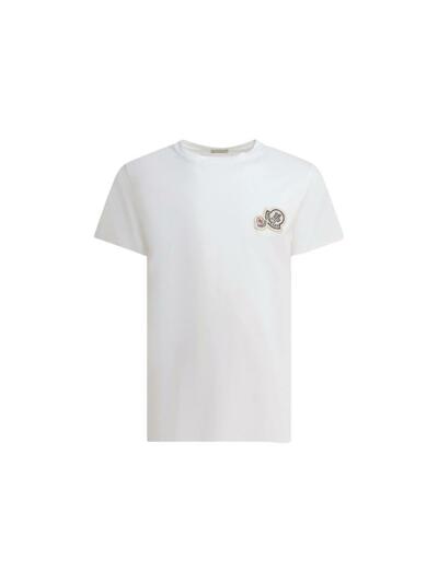 [몽클레어] 26SS 더블 로고 패치 티셔츠 화이트 8C000 35 8390Y 001