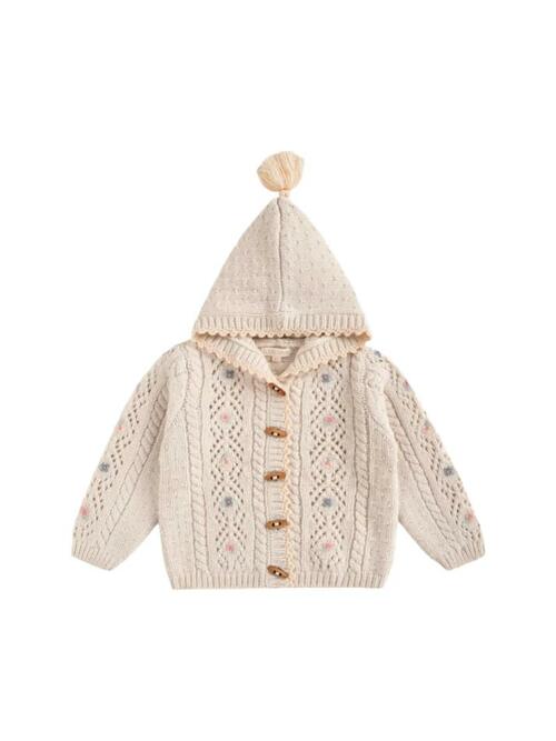 [루이스 미샤] 키즈 토니레인 후드 가디건 크림 25F_C0191 CREAM