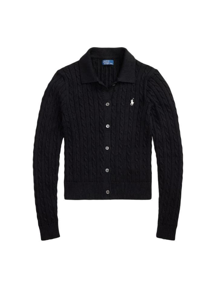 [랄프로렌] 26SS 포니 자수 케이블 클래식 폴로 가디건 블랙 211971881 003
