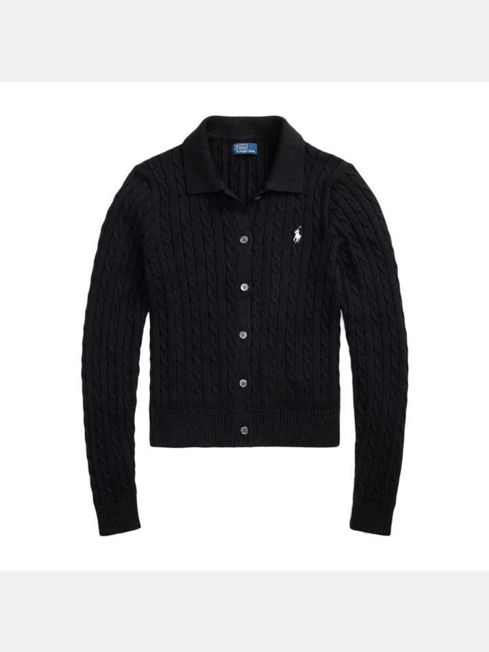 [랄프로렌] 26SS 포니 자수 케이블 클래식 폴로 가디건 블랙 211971881 003