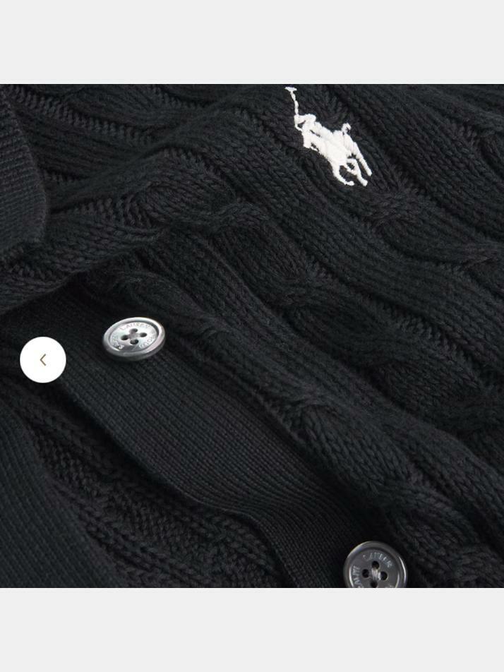 [랄프로렌] 26SS 포니 자수 케이블 클래식 폴로 가디건 블랙 211971881 003