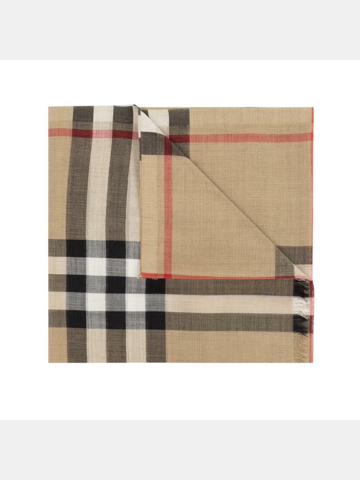 [버버리] 26SS 자이언트 체크 거즈 스카프/머플러 아카이브베이지 8078779