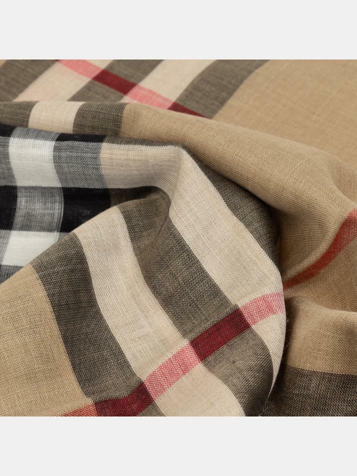 [버버리] 26SS 자이언트 체크 거즈 스카프/머플러 아카이브베이지 8078779