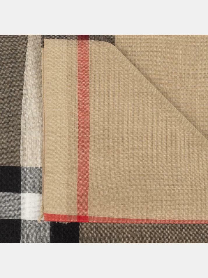 [버버리] 26SS 자이언트 체크 거즈 스카프/머플러 아카이브베이지 8078779