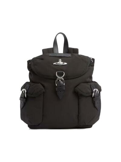 [비비안웨스트우드] 26SS ORB 은장 로고 하이랜드 스몰 백팩 블랙 4A03000AU W019E N403