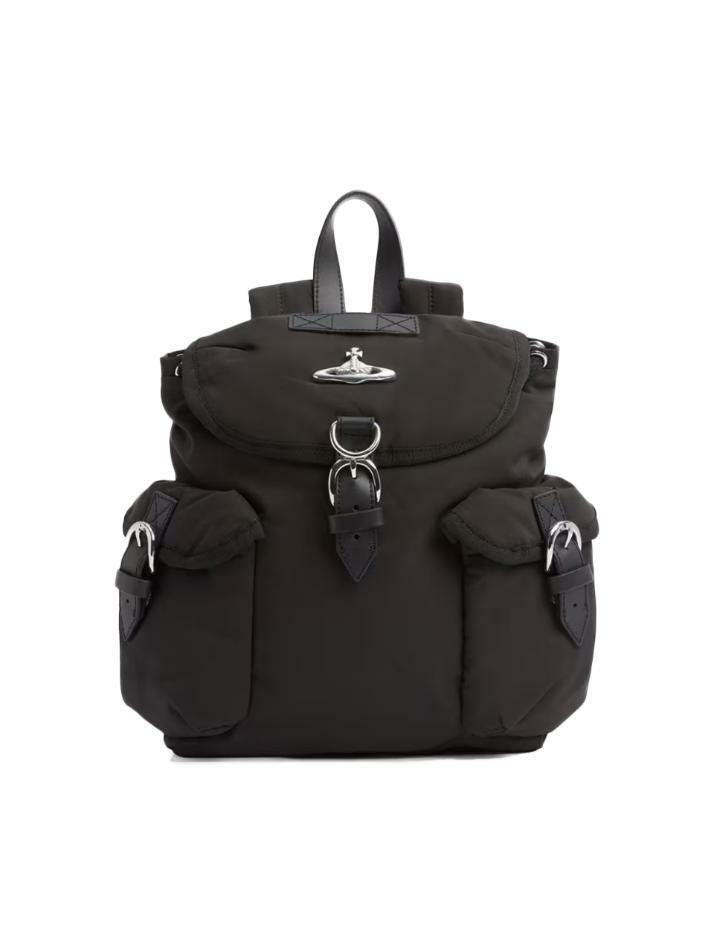 [비비안웨스트우드] 26SS ORB 은장 로고 하이랜드 스몰 백팩 블랙 4A03000AU W019E N403