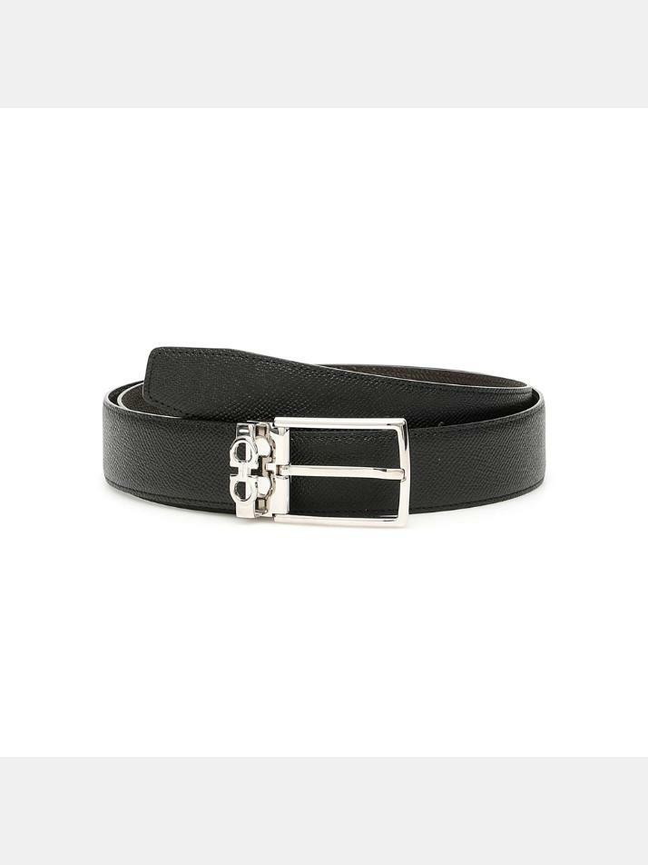 [페라가모] 26SS 미니 더블 로고 간치니 벨트 블랙/다크브라운 67-A037 0708206