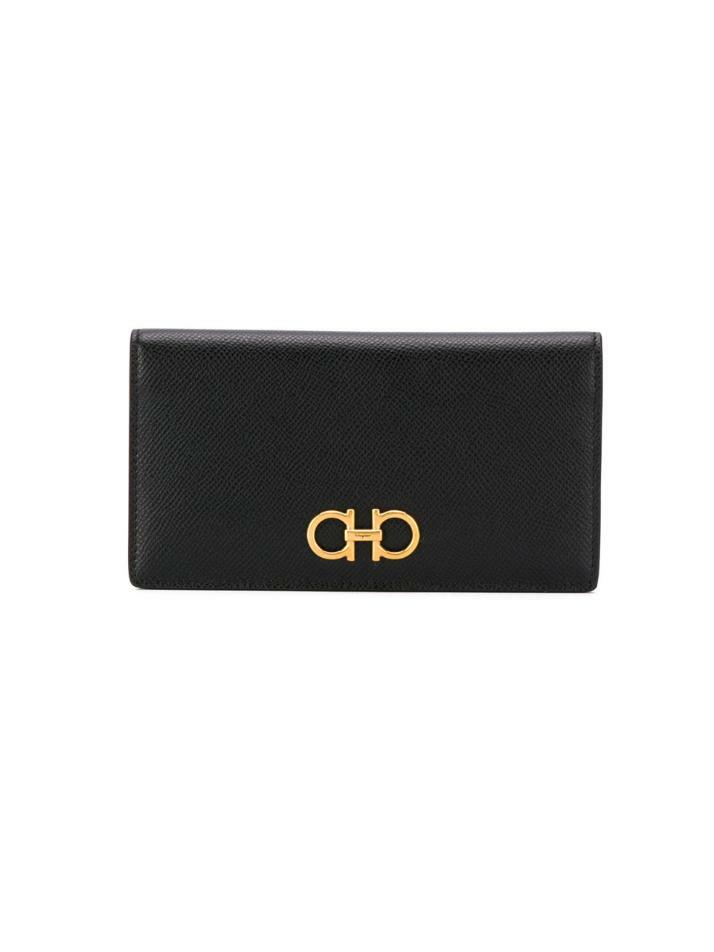 [페라가모] 26SS 더블 간치니 콘티넨탈 장지갑 블랙 22-D779 0726510