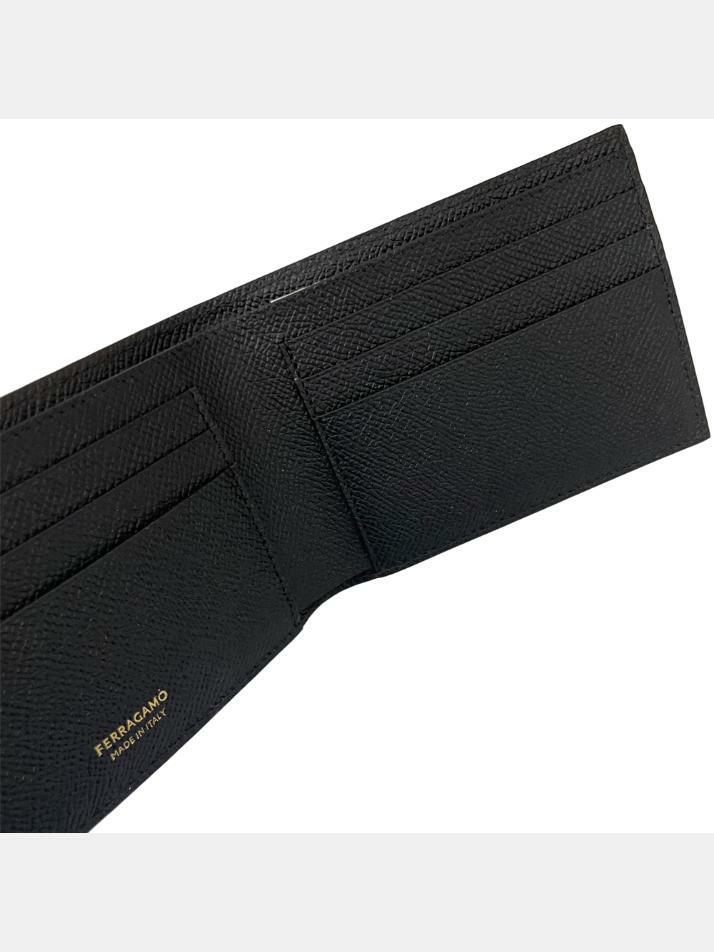 [페라가모] 26SS 금장 더블 간치니 반지갑 블랙 66-1451 0775644