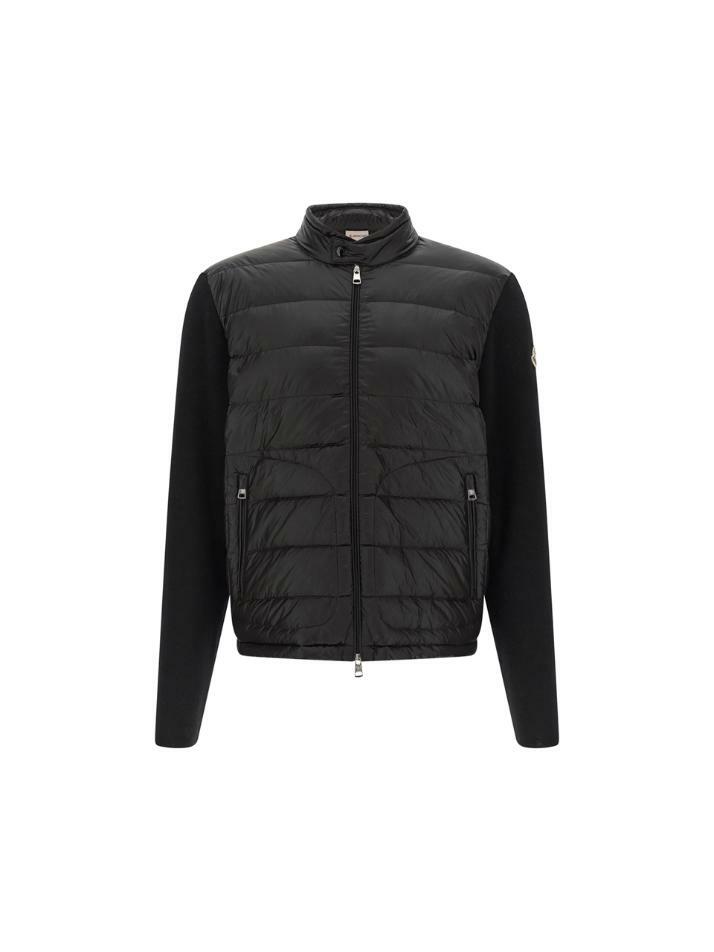 [몽클레어] 26SS 로고 패치 믹스 니트 패딩자켓 블랙 9B000 18 M1131 999