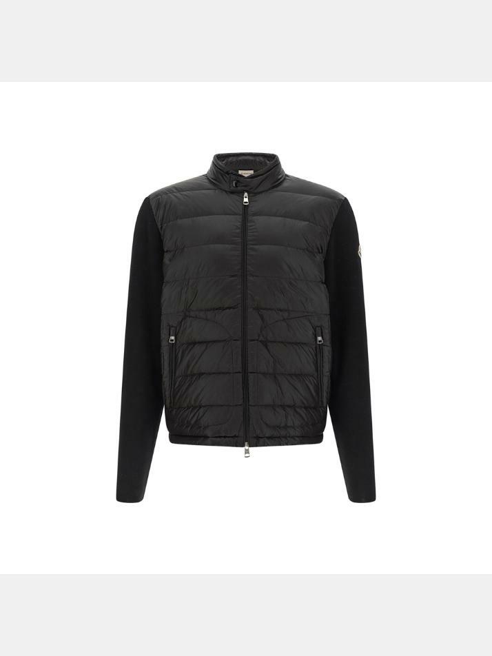 [몽클레어] 26SS 로고 패치 믹스 니트 패딩자켓 블랙 9B000 18 M1131 999