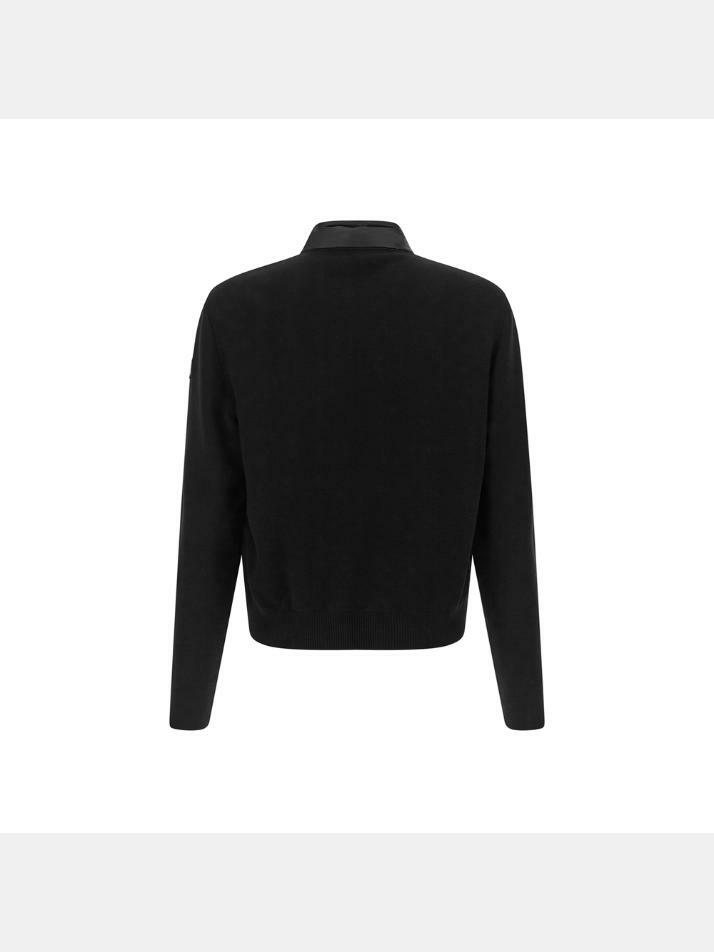 [몽클레어] 26SS 로고 패치 믹스 니트 패딩자켓 블랙 9B000 18 M1131 999