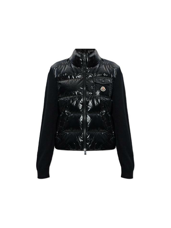 [몽클레어] 26SS 로고 패치 믹스 니트 패딩자켓 블랙 9B000 23 M7774 999
