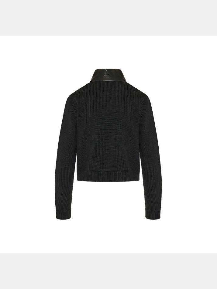 [몽클레어] 26SS 로고 패치 믹스 니트 패딩자켓 블랙 9B000 23 M7774 999