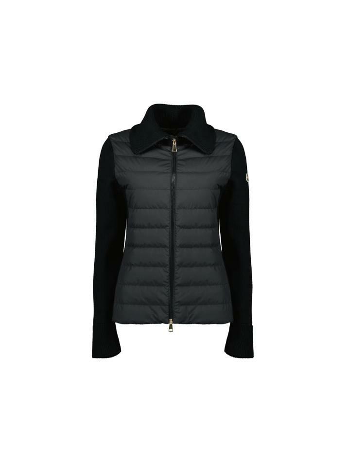 [몽클레어] 26SS 로고 패치 믹스 니트 패딩자켓 블랙 9B000 20 M1131 999