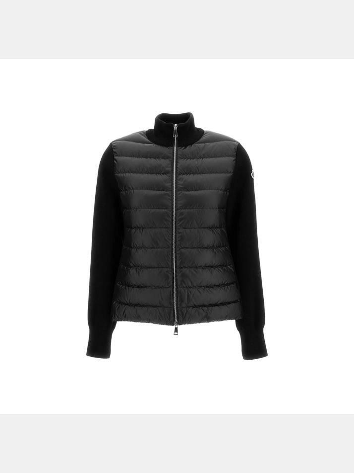 [몽클레어] 26SS 로고 패치 믹스 니트 패딩자켓 블랙 9B000 31 M1131 999