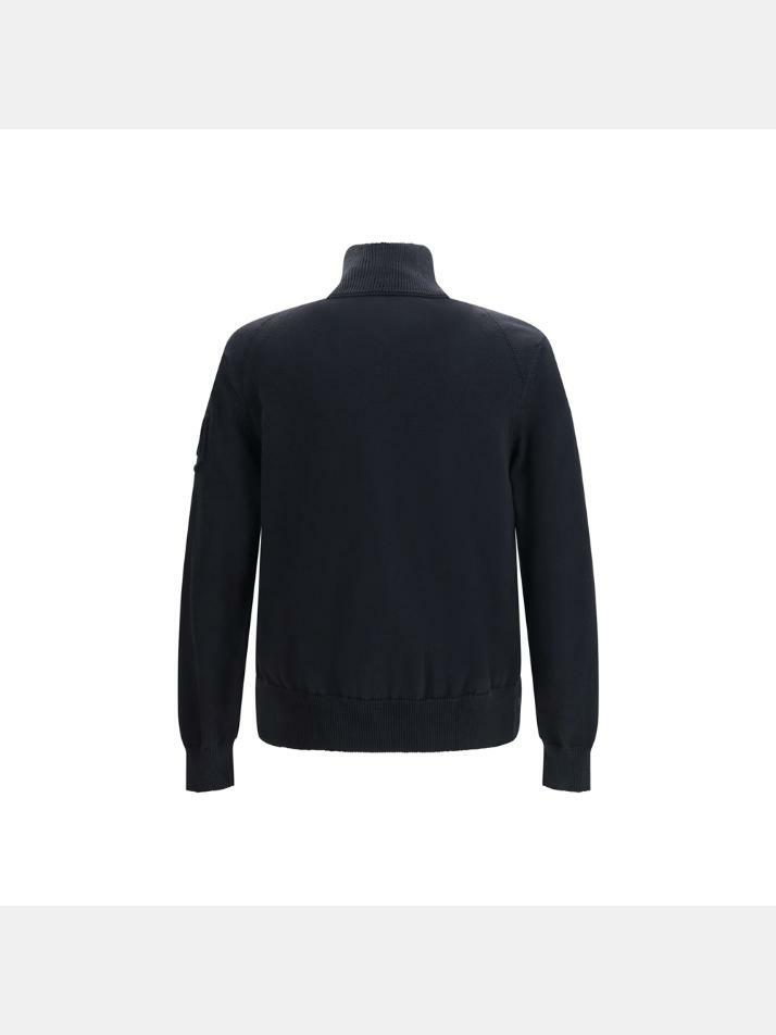 [몽클레어] 26SS 로고 패치 믹스 니트 패딩자켓 네이비 9B000 20 M1115 77D