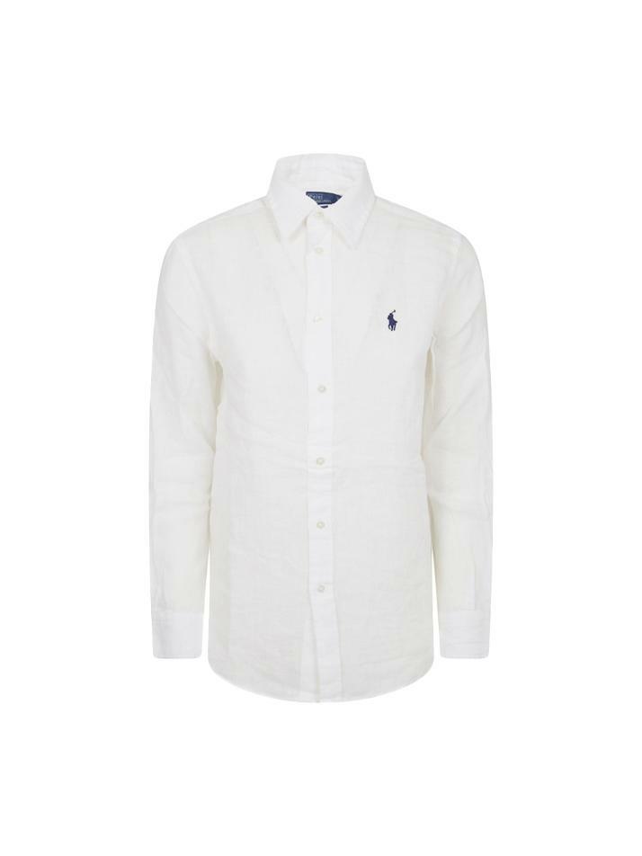 [랄프로렌] 26SS 포니 자수 클래식핏 린넨 셔츠 화이트 211970730 518