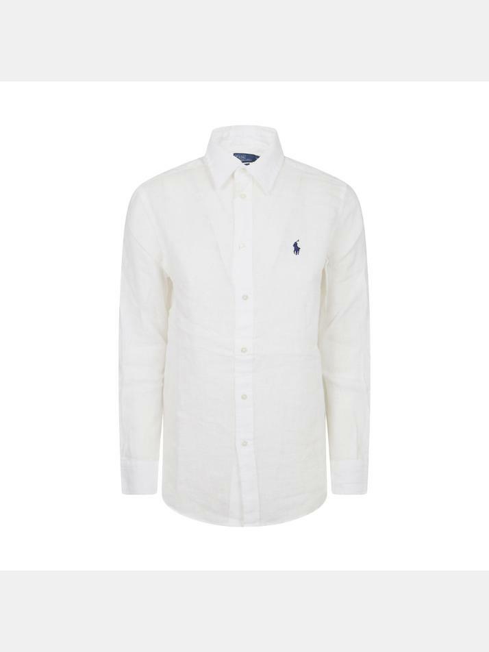 [랄프로렌] 26SS 포니 자수 클래식핏 린넨 셔츠 화이트 211970730 518