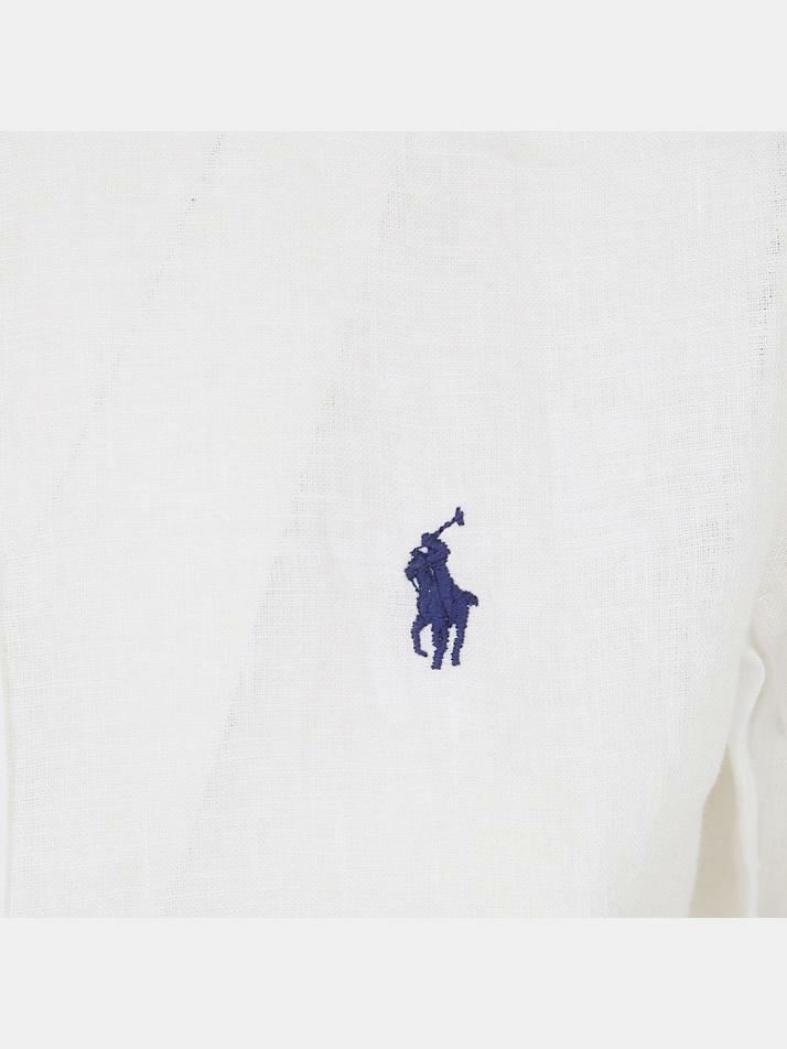 [랄프로렌] 26SS 포니 자수 클래식핏 린넨 셔츠 화이트 211970730 518