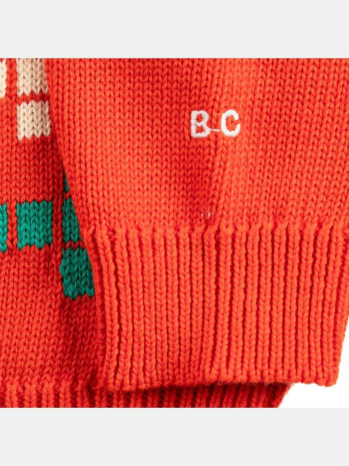 [보보쇼즈] 키즈 픽셀 데이지 가디건 레드 B126AC113 611