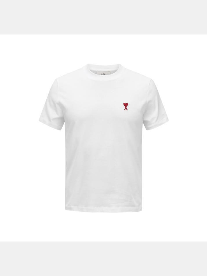 [아미] 26SS 하트 로고 자수 티셔츠 화이트 BFUTS035 724 100