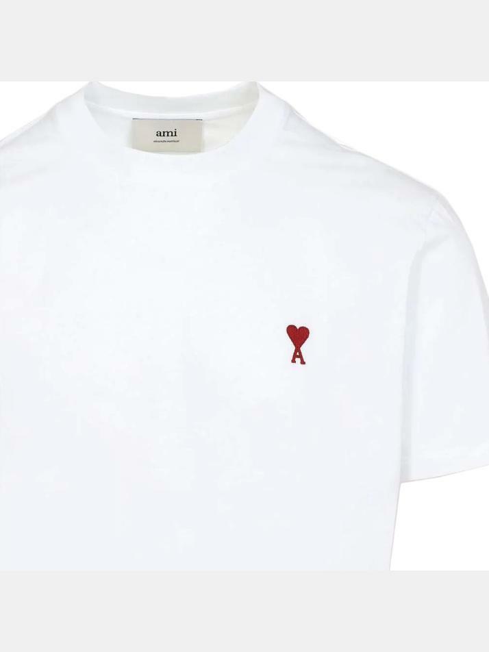 [아미] 26SS 하트 로고 자수 티셔츠 화이트 BFUTS035 724 100