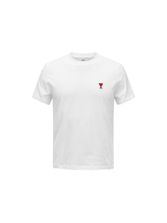 [아미] 26SS 하트 로고 자수 티셔츠 화이트 BFUTS035 724 100