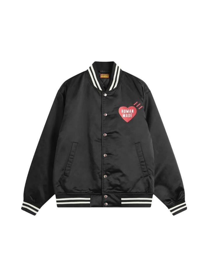 [휴먼메이드] 26SS 하트 로고 스타디움 자켓 블랙 HM30JK038 BLACK