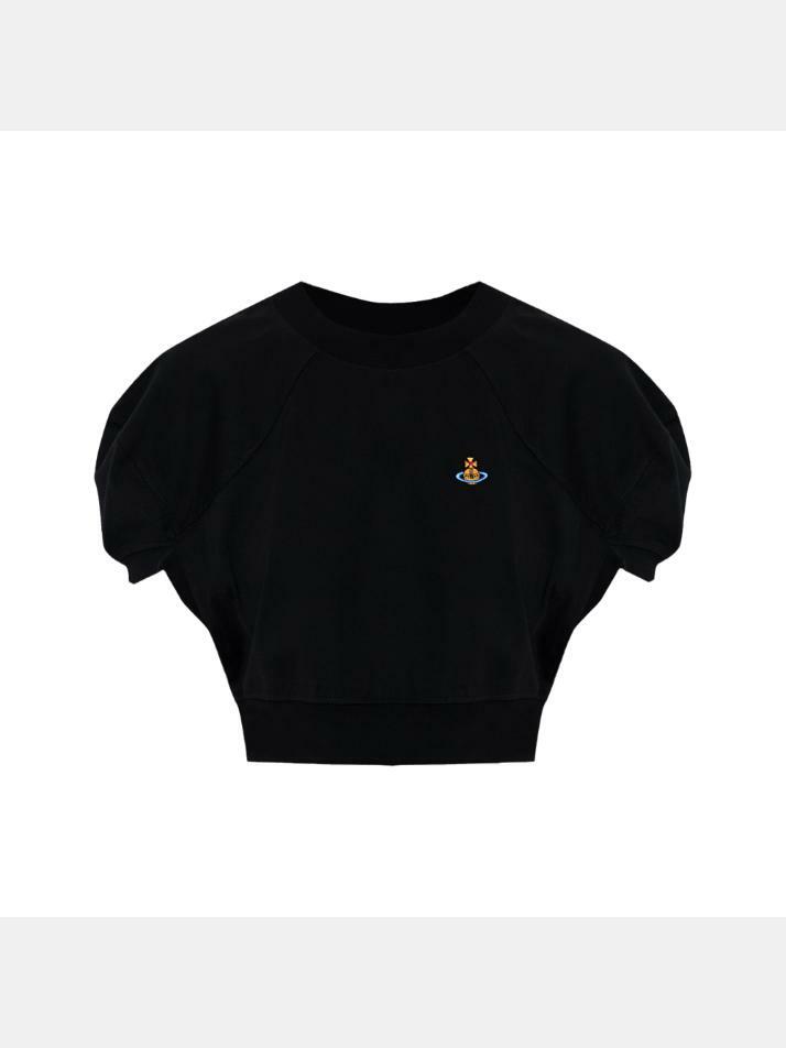 [비비안웨스트우드] 26SS ORB 로고 풋볼 크롭 티셔츠 블랙 1G010017 J001M N401