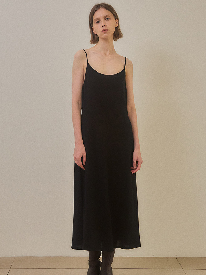 merino wool 90% cashmere 10% | set-up sleeveless dress - Black