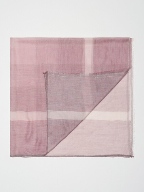 cashmere 100%  |  lanugo windowpane scarf - Purple