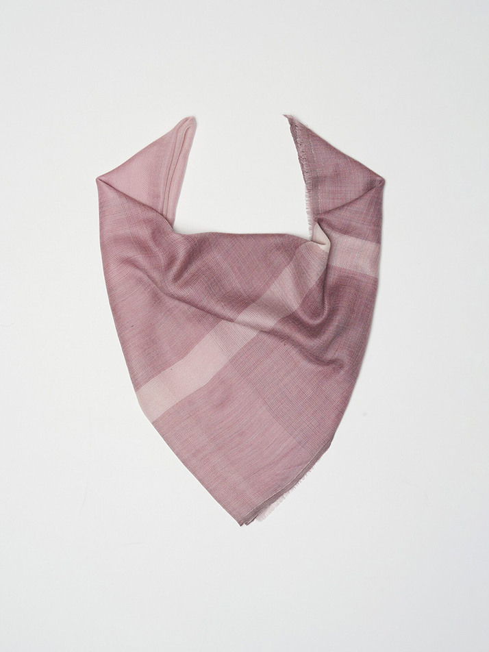 cashmere 100%  |  lanugo windowpane scarf - Purple