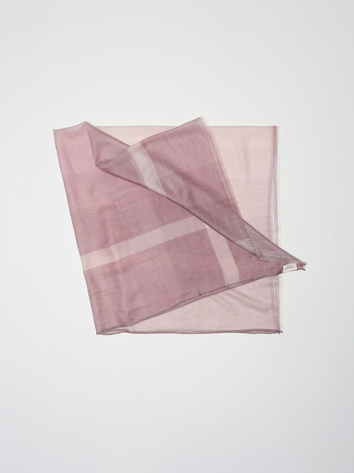 cashmere 100%  |  lanugo windowpane scarf - Purple