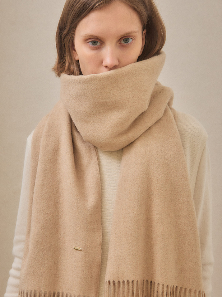 cashmere 100% | constans mufler over size - Oat