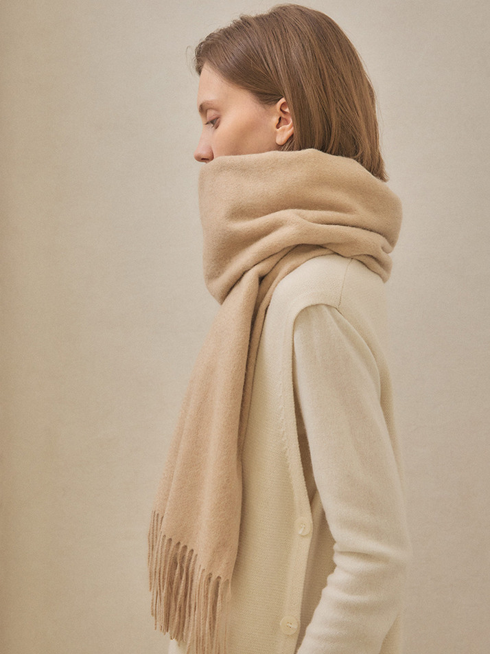 cashmere 100% | constans mufler over size - Oat